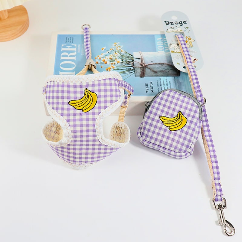 🍓🐾 Arnés para Gato Frutitas con Bolsillo