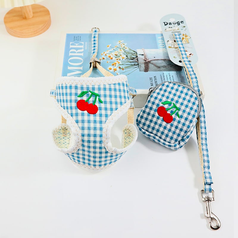 🍓🐾 Arnés para Gato Frutitas con Bolsillo