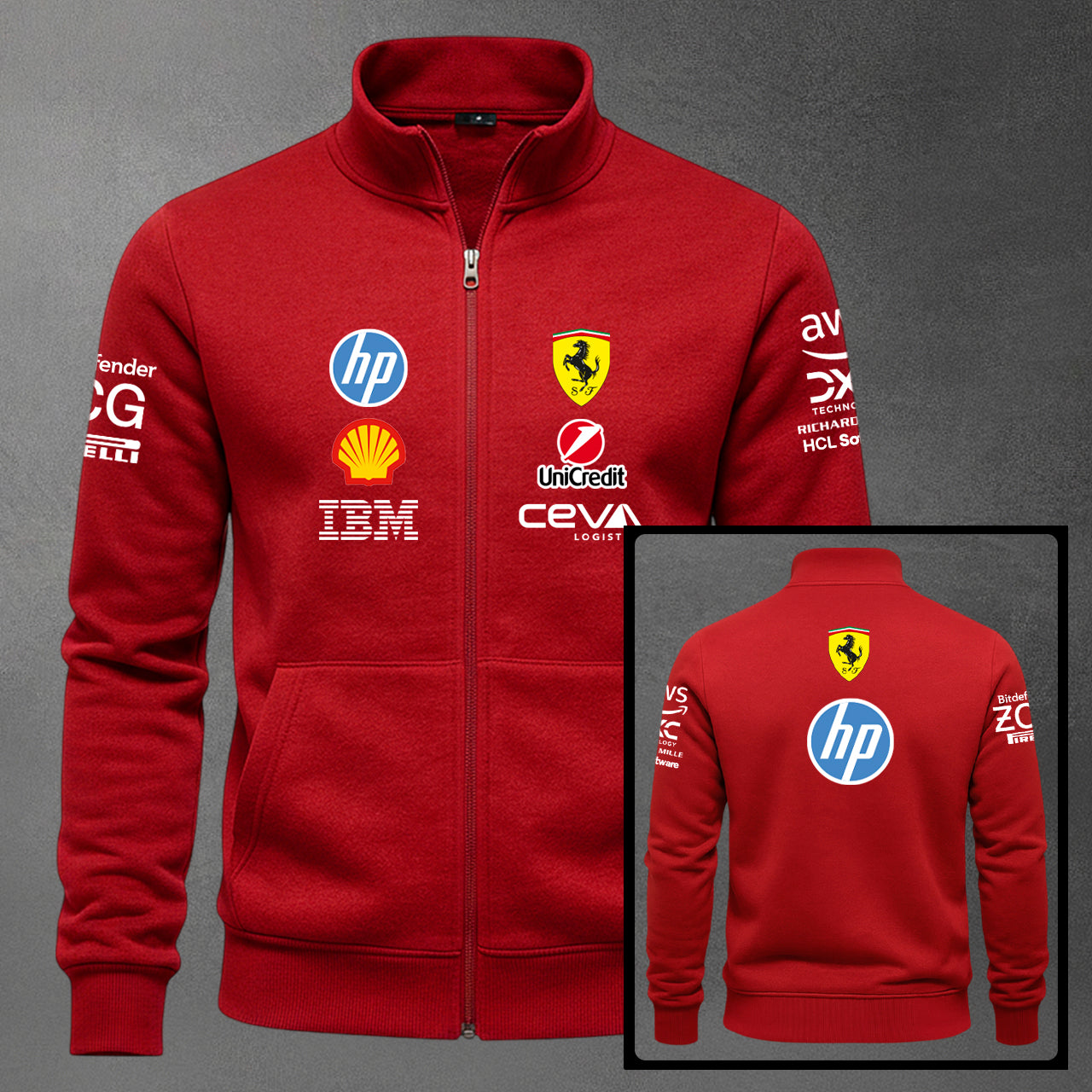 🏎️🔴 Buzo Cuello Alto F1 Ferrari Estampado