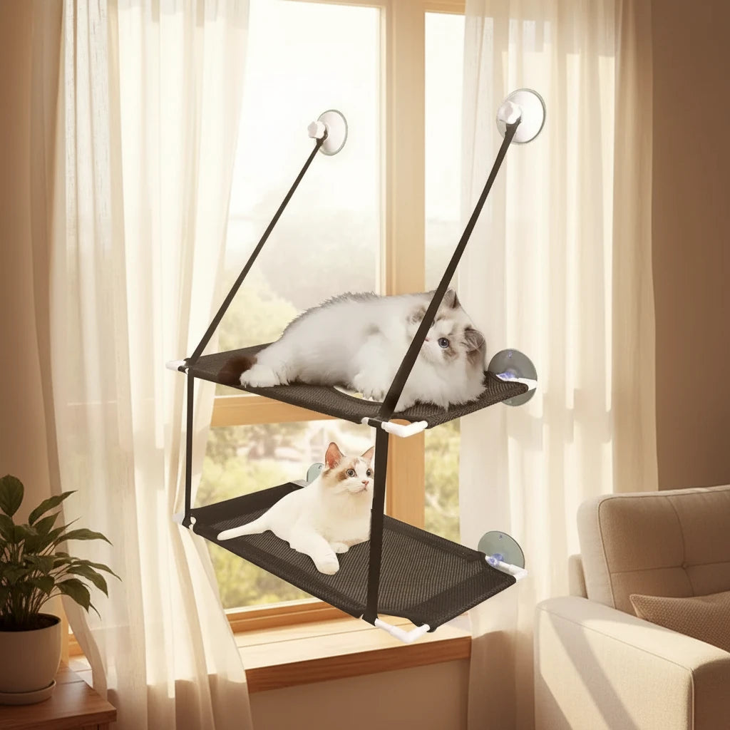 🐾😻 Hamaca Doble para Gato de Ventana