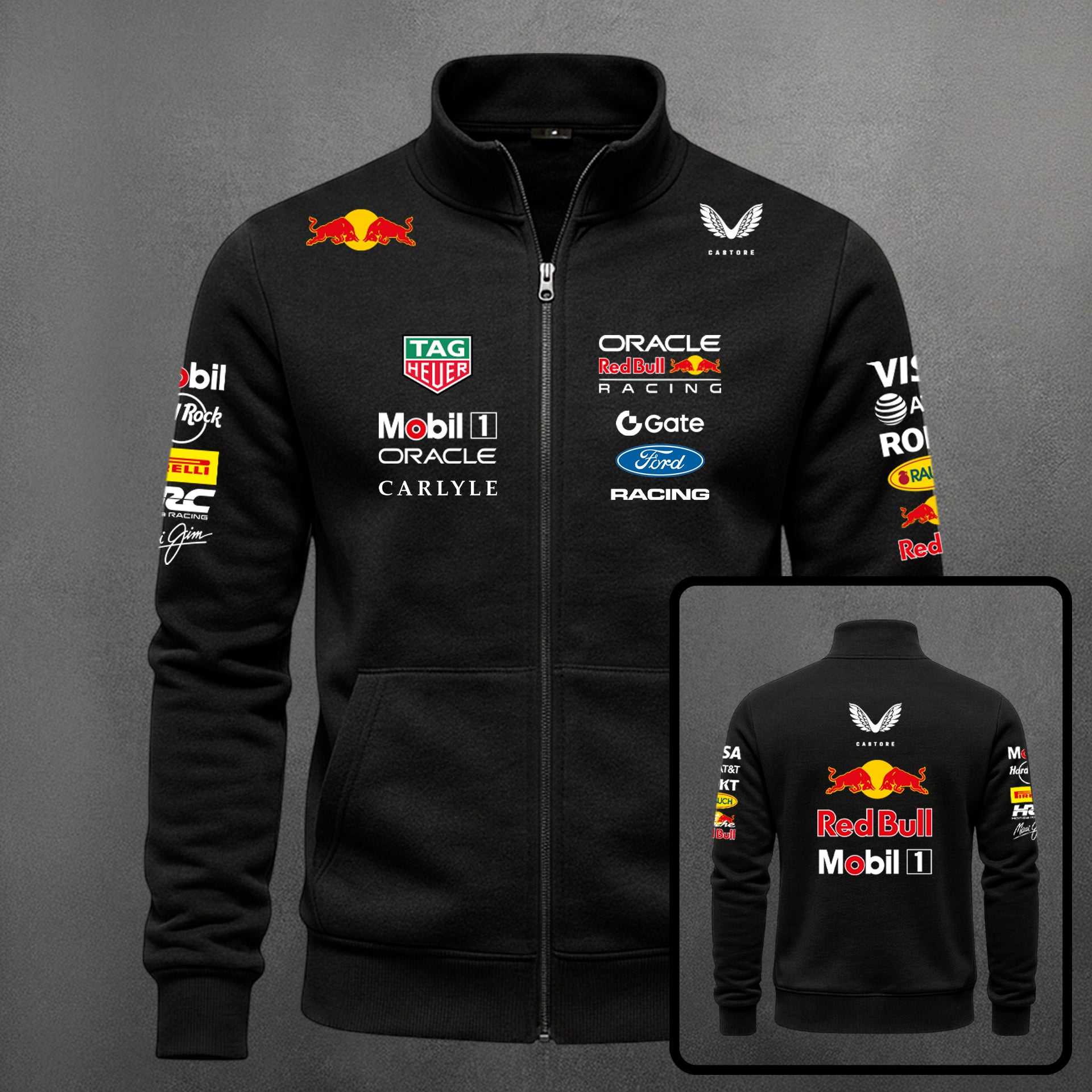 🏎️🔵🔥 Buzo Cuello Alto F1 Red Bull Estampado