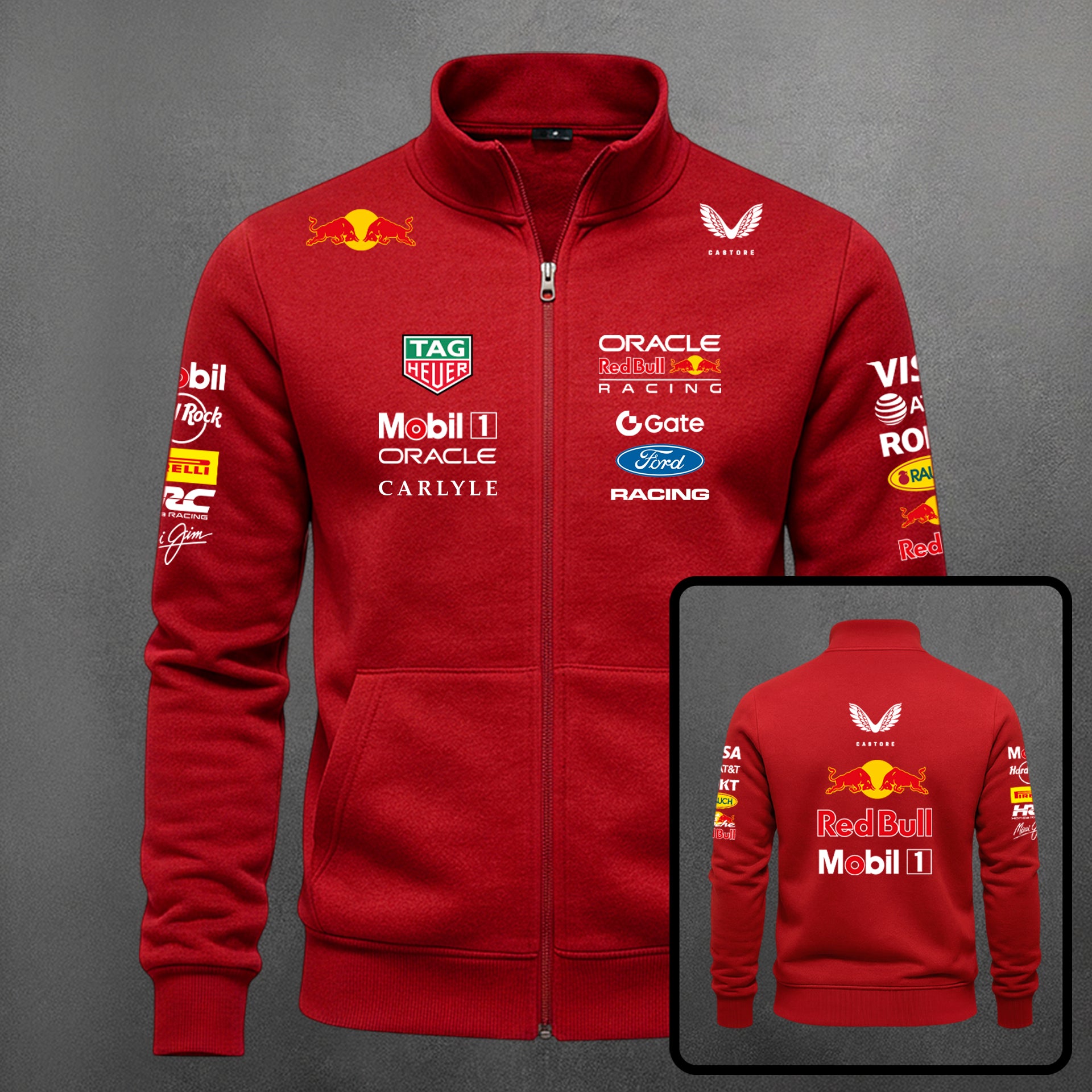 🏎️🔵🔥 Buzo Cuello Alto F1 Red Bull Estampado