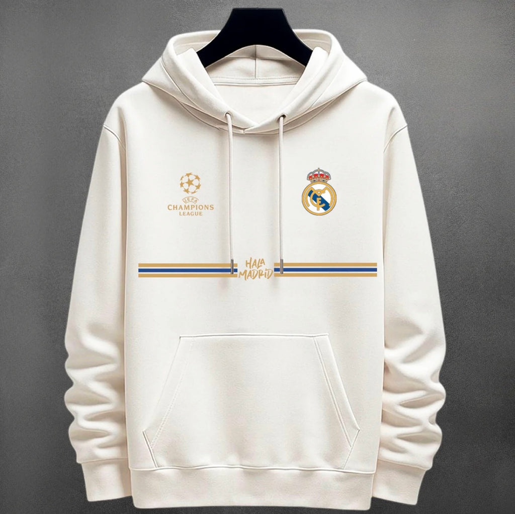 ⚽🤍 Buzo Real Madrid Logos Bordados