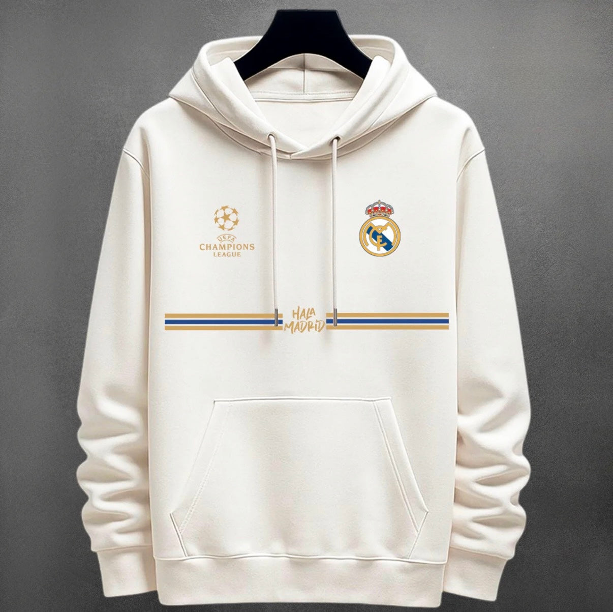 ⚽🤍 Buzo Real Madrid Logos Bordados