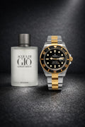 ⌚ Dúo Elegancia Masculina | Reloj Bicolor + Fragancia Acqua di Gio 💎