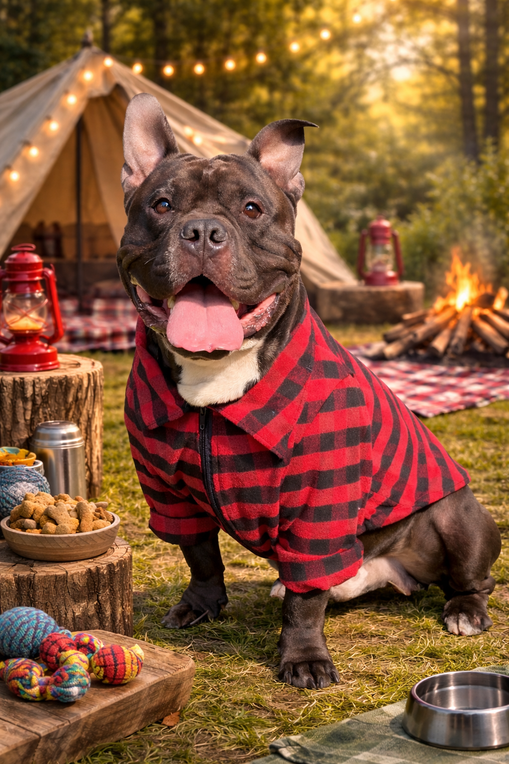 Camisa leñadora para perro