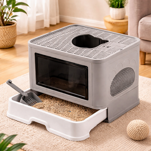 Caja De Arena Plegable Para Gatos